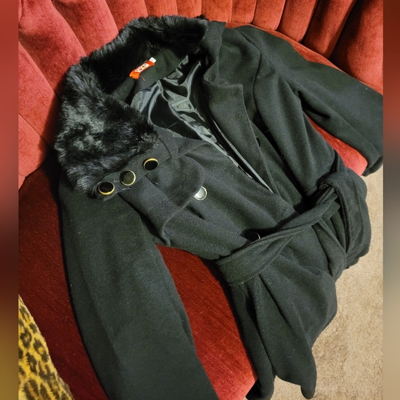 Asymmetrical Collar Peacoat - Picture 3 of 4